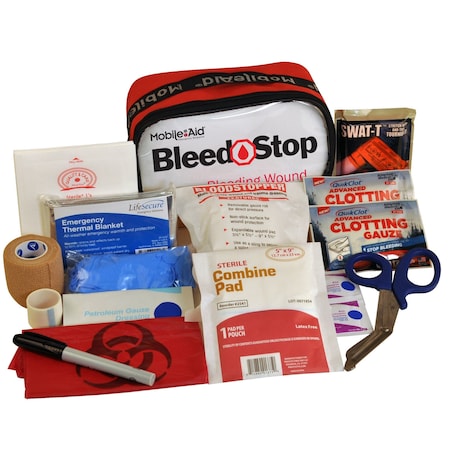 Mobileaid BleedStop Single 100 Bleeding Wound Trauma First Aid Kit 32712